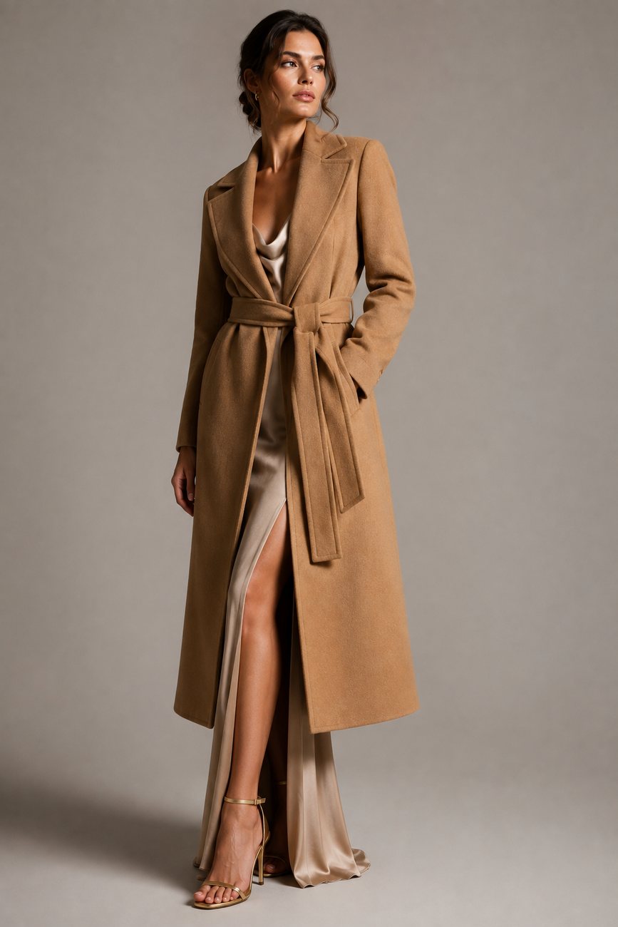 Ladies' bespoke camel coat & dress — Rocky's Fashion, Koh Samui